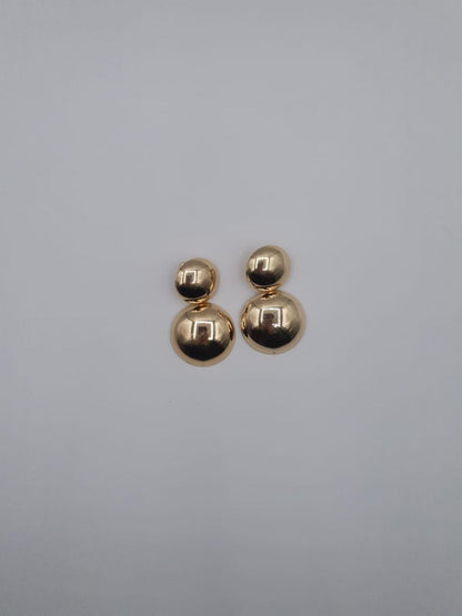Dual Dome Mirror Drop Earrings