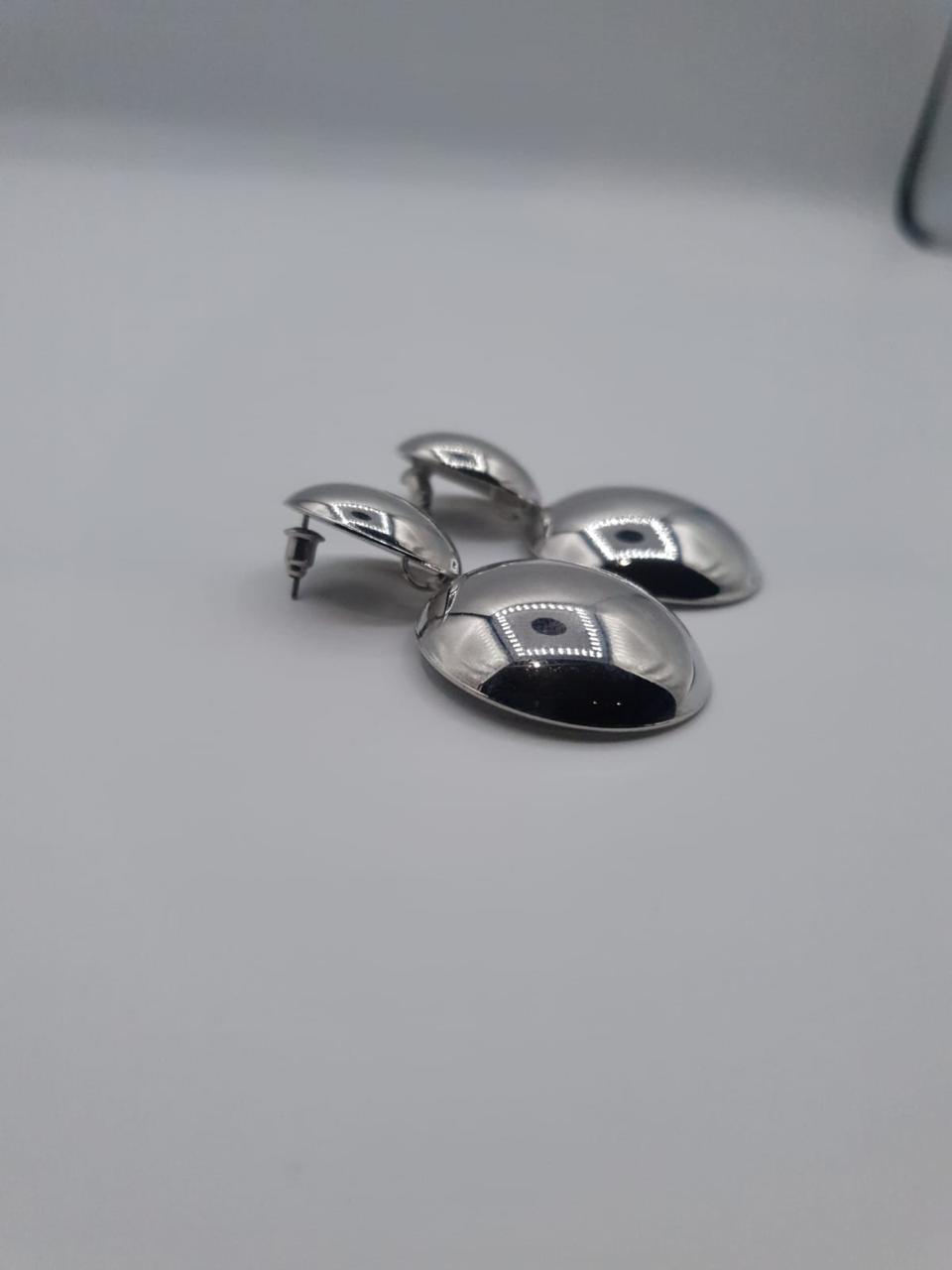 Dual Dome Mirror Drop Earrings