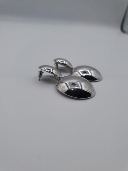 Dual Dome Mirror Drop Earrings