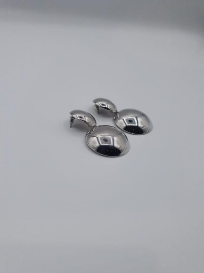 Dual Dome Mirror Drop Earrings