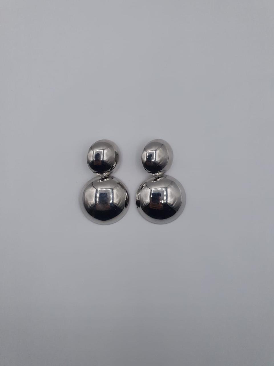 Dual Dome Mirror Drop Earrings