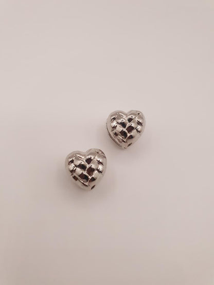 Quilted Heart Huggie Earrings