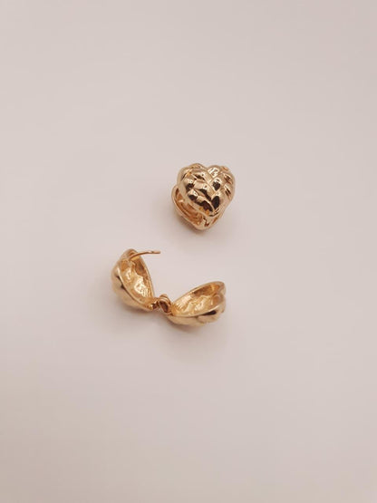 Quilted Heart Huggie Earrings