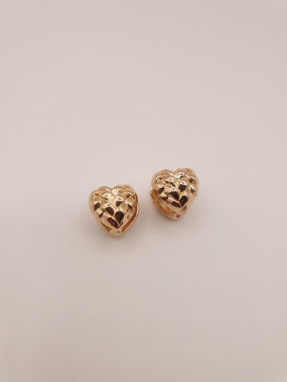 Quilted Heart Huggie Earrings