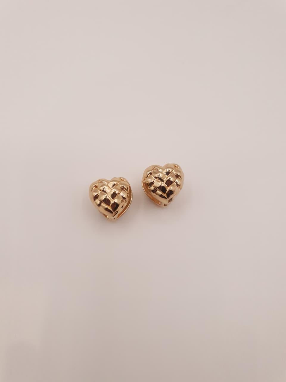 Quilted Heart Huggie Earrings