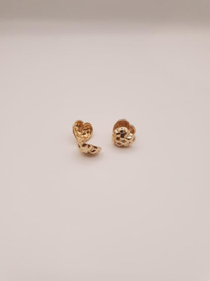 Quilted Heart Huggie Earrings