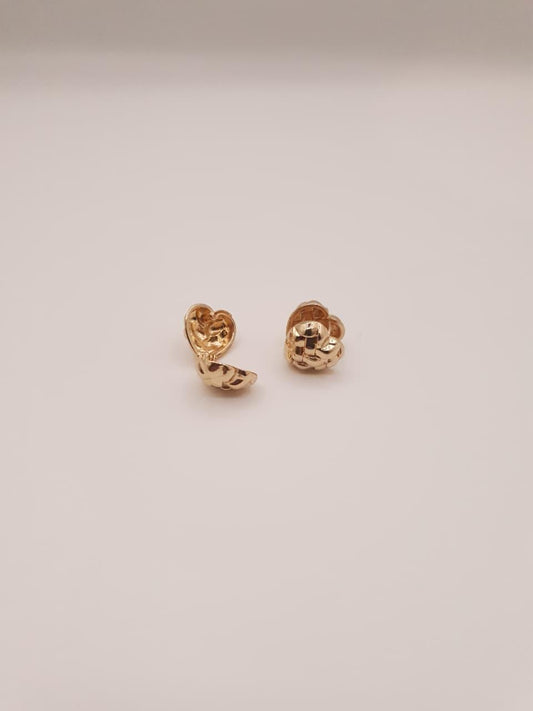 Quilted Heart Huggie Earrings