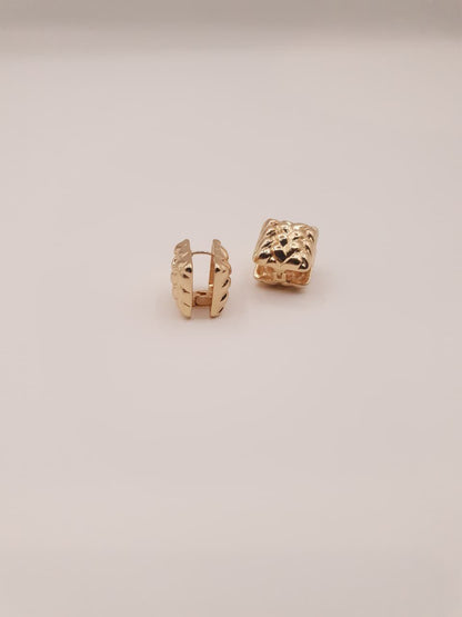 Quilted Square Huggie Earrings