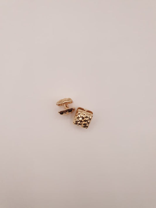 Quilted Square Huggie Earrings