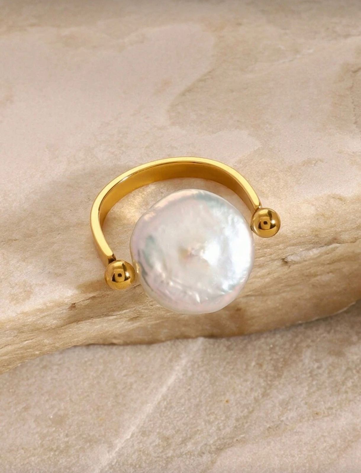 Gold Textured Square Ring