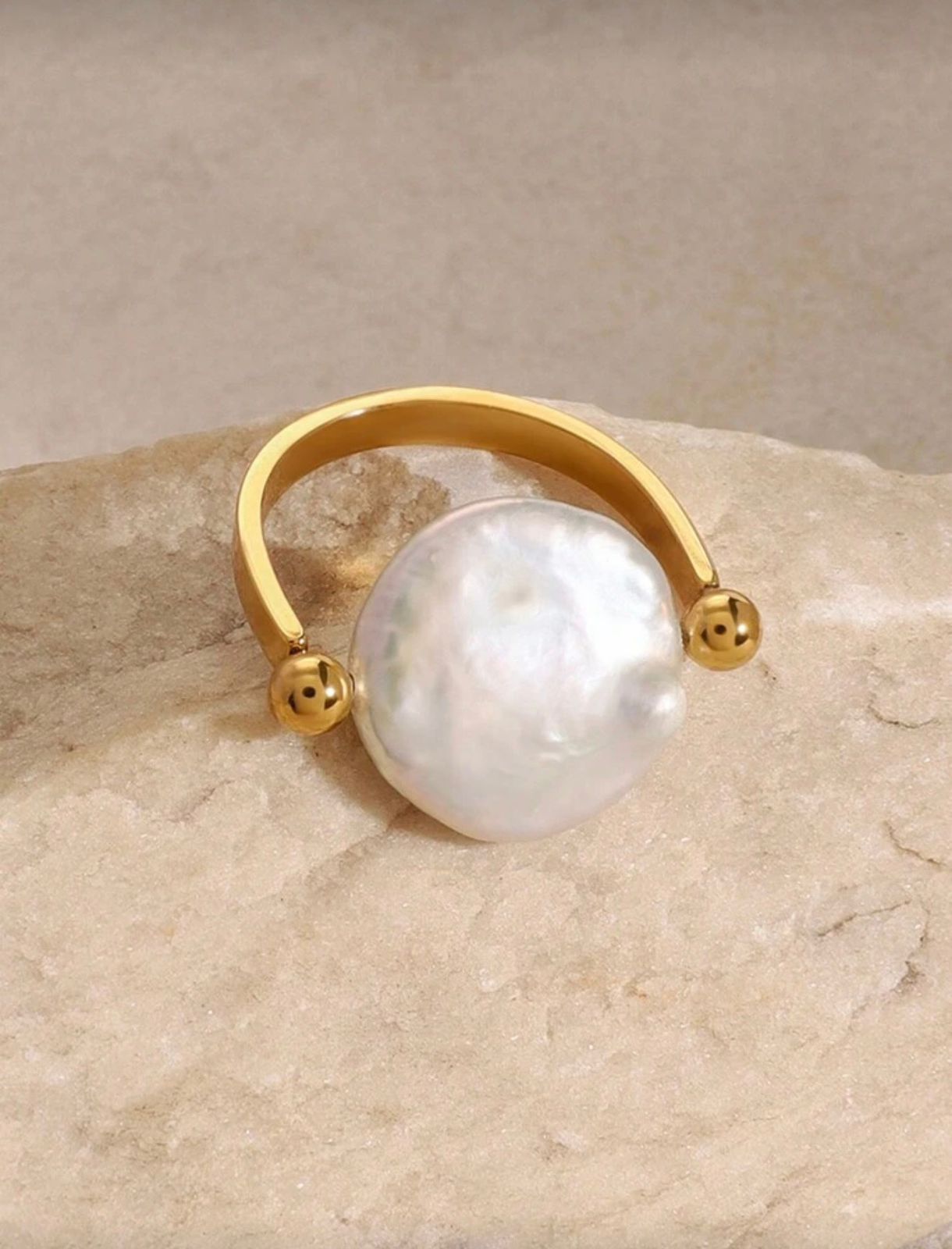 Gold Textured Square Ring