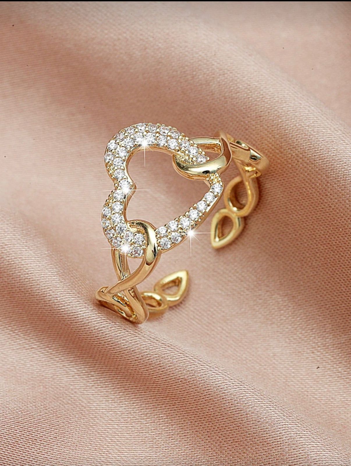 Golden Infinity Link Adjustable Ring