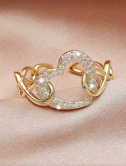 Golden Infinity Link Adjustable Ring