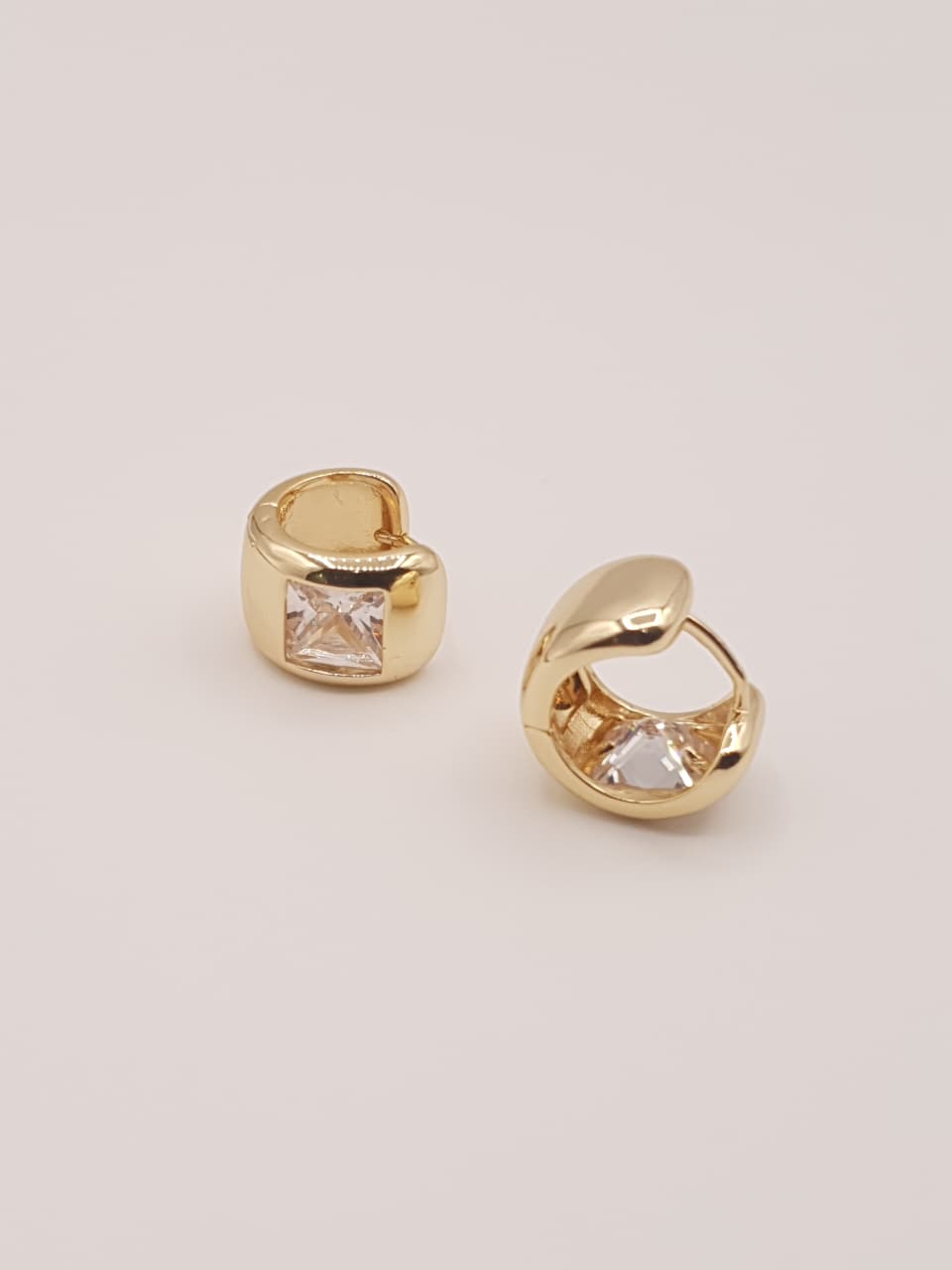 Gold-Tone Crystal Huggie Hoop Earrings