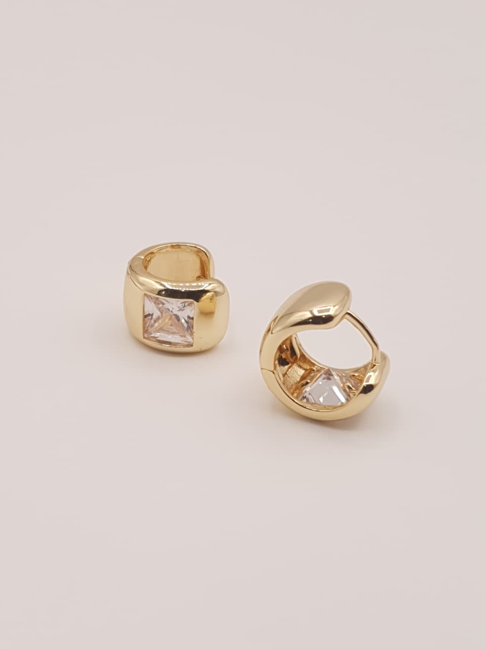 Gold-Tone Crystal Huggie Hoop Earrings