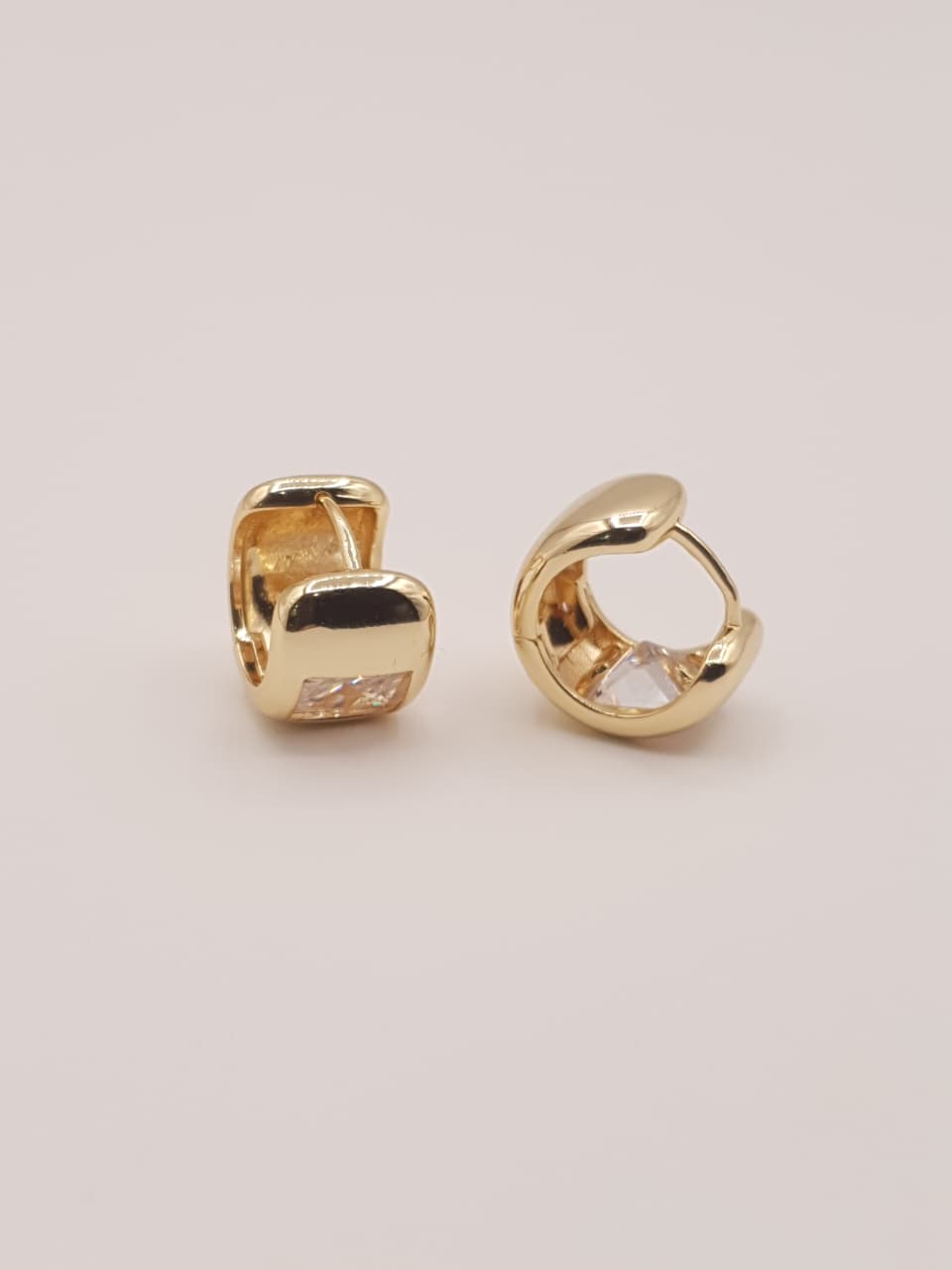 Gold-Tone Crystal Huggie Hoop Earrings