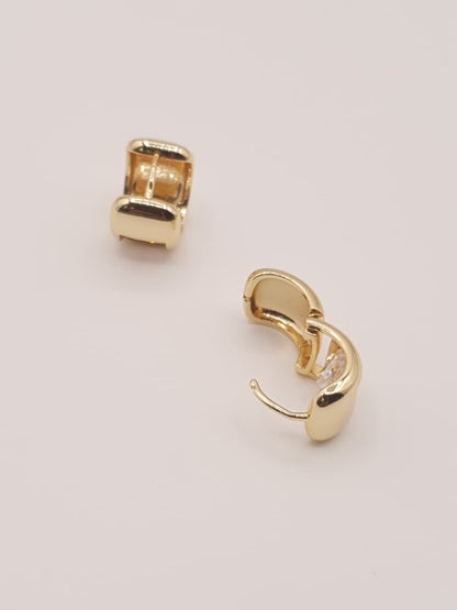 Gold-Tone Crystal Huggie Hoop Earrings