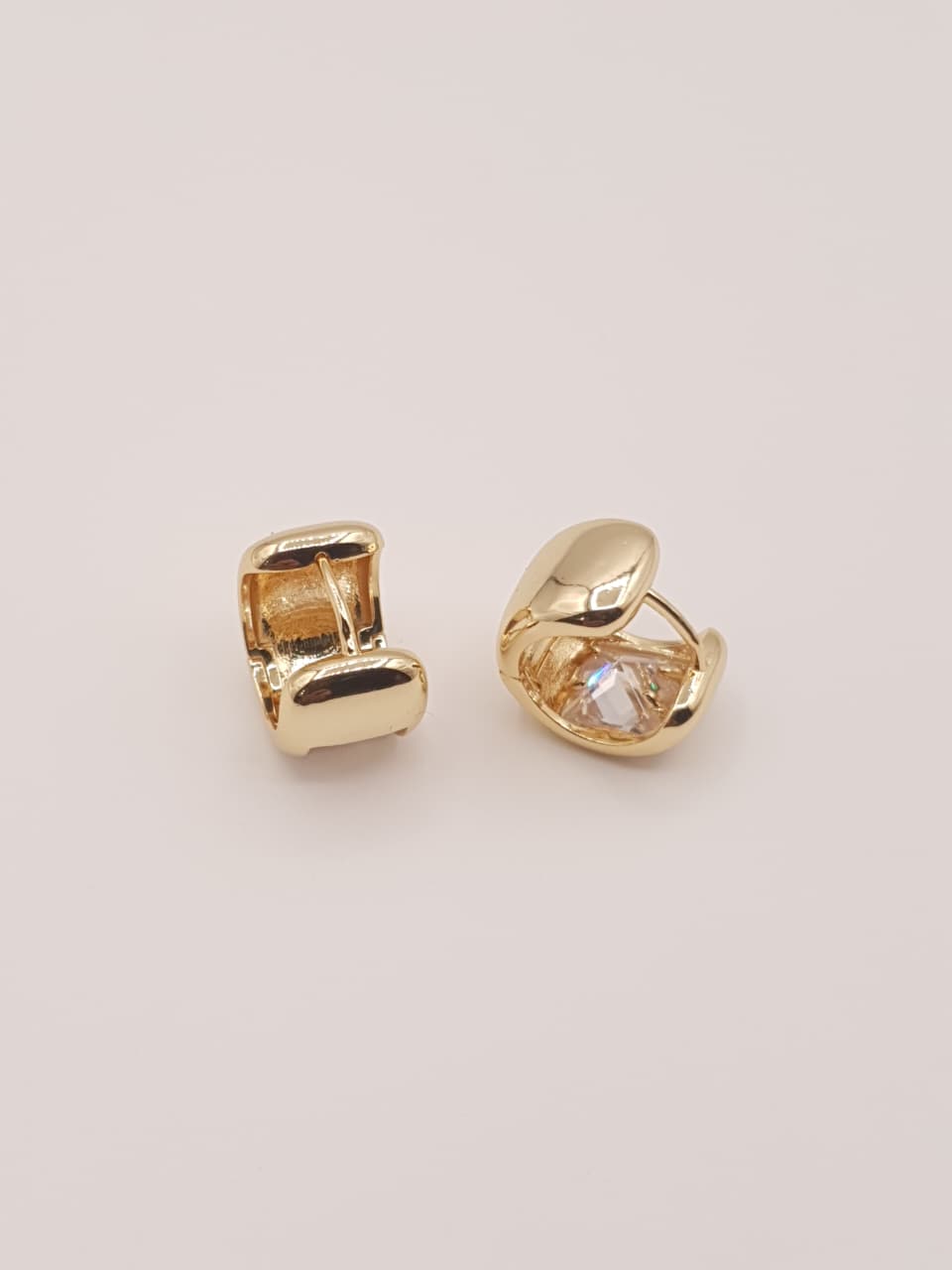 Gold-Tone Crystal Huggie Hoop Earrings