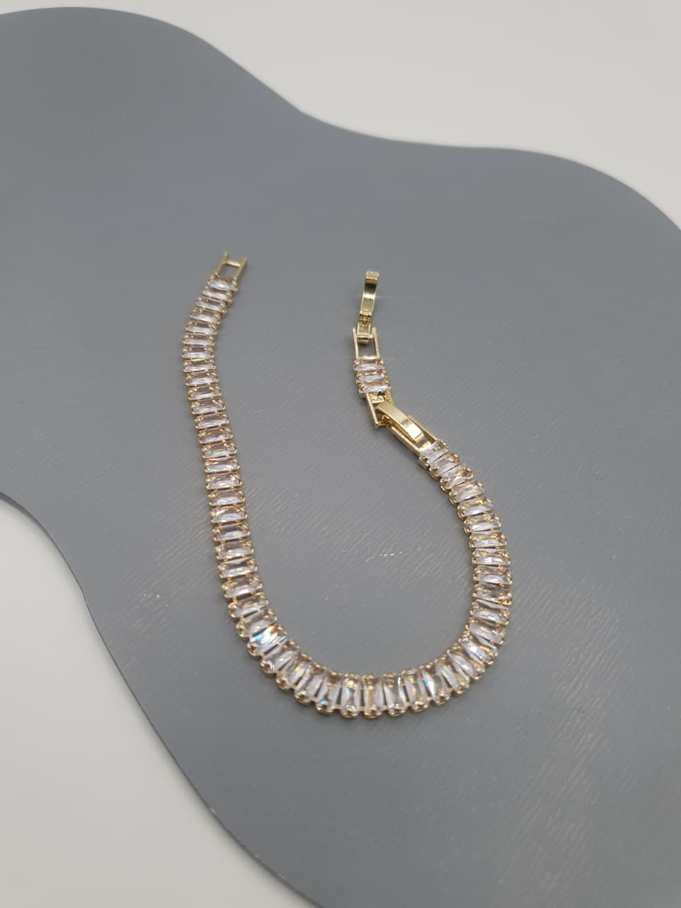 Gold-Tone Baguette Crystal Tennis Bracelet