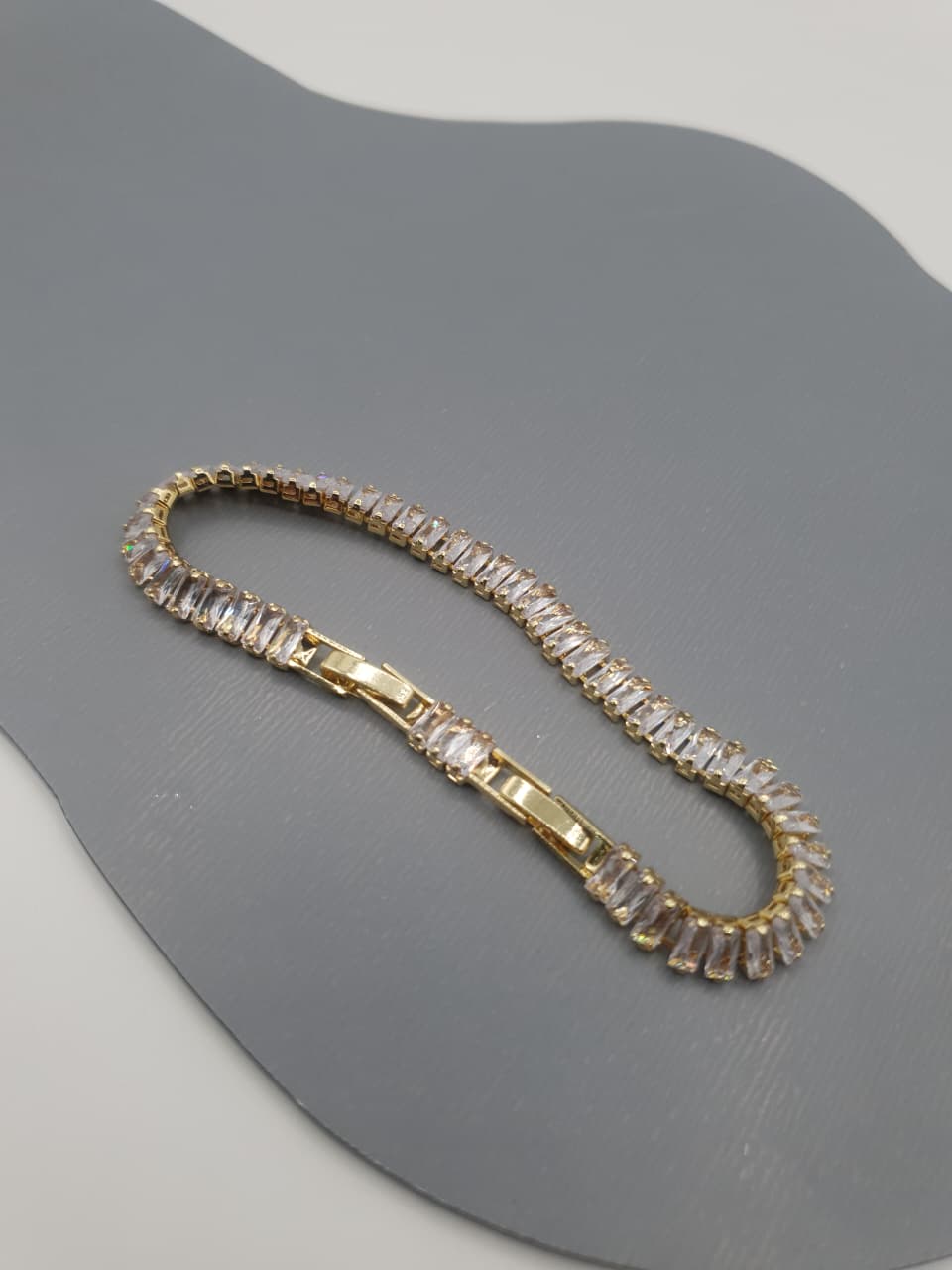 Gold-Tone Baguette Crystal Tennis Bracelet