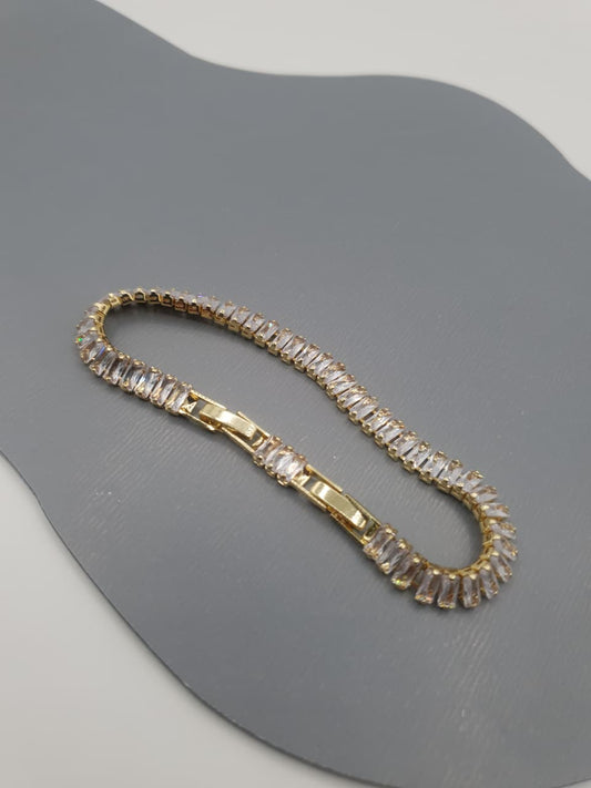 Gold-Tone Baguette Crystal Tennis Bracelet