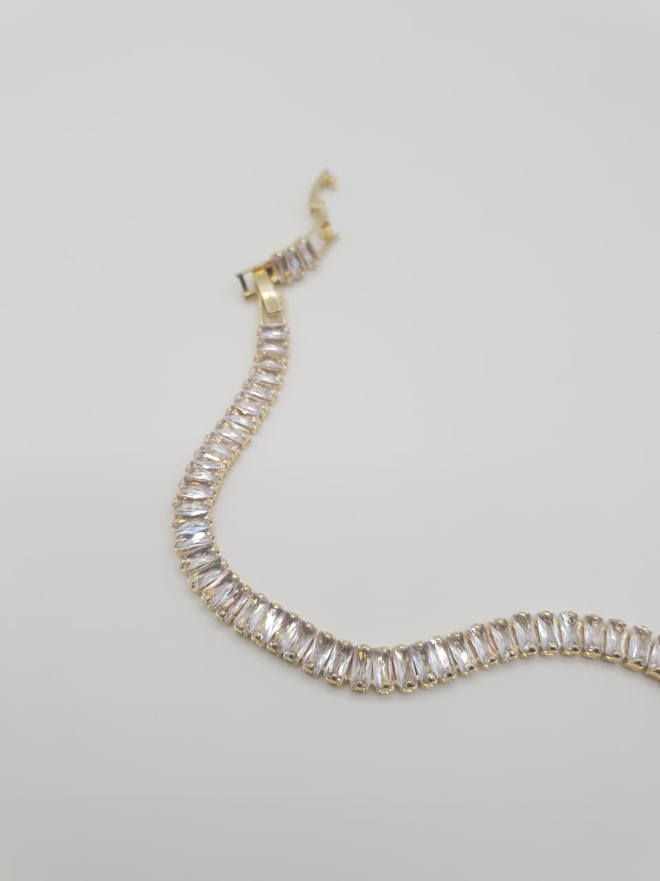 Gold-Tone Baguette Crystal Tennis Bracelet