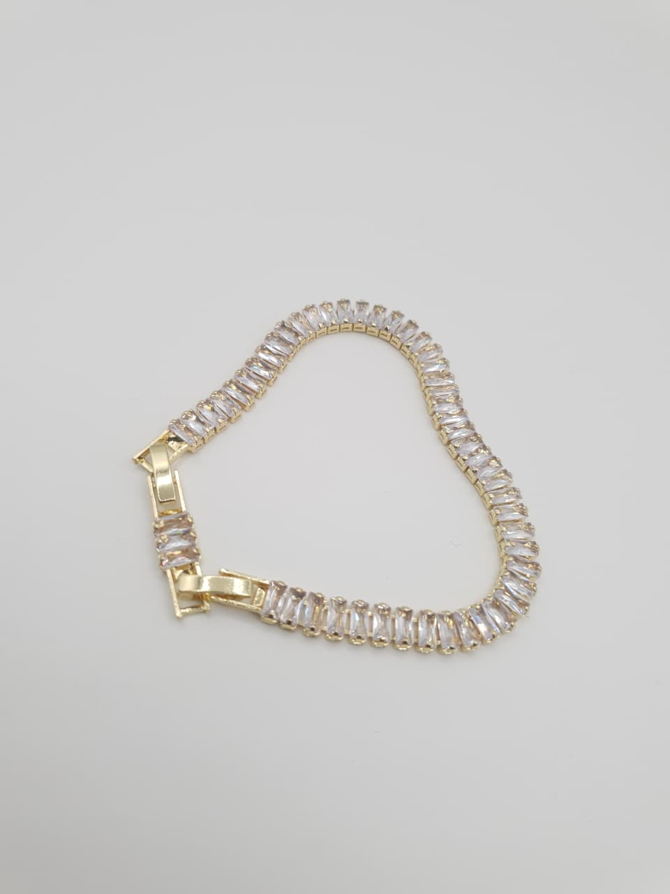 Gold-Tone Baguette Crystal Tennis Bracelet
