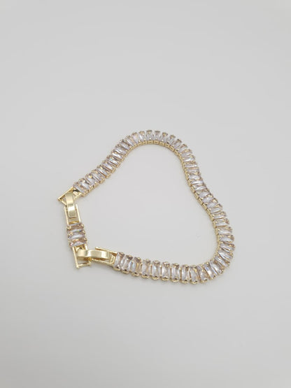 Gold-Tone Baguette Crystal Tennis Bracelet