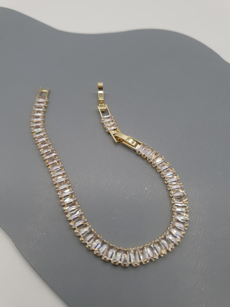 Gold-Tone Baguette Crystal Tennis Bracelet