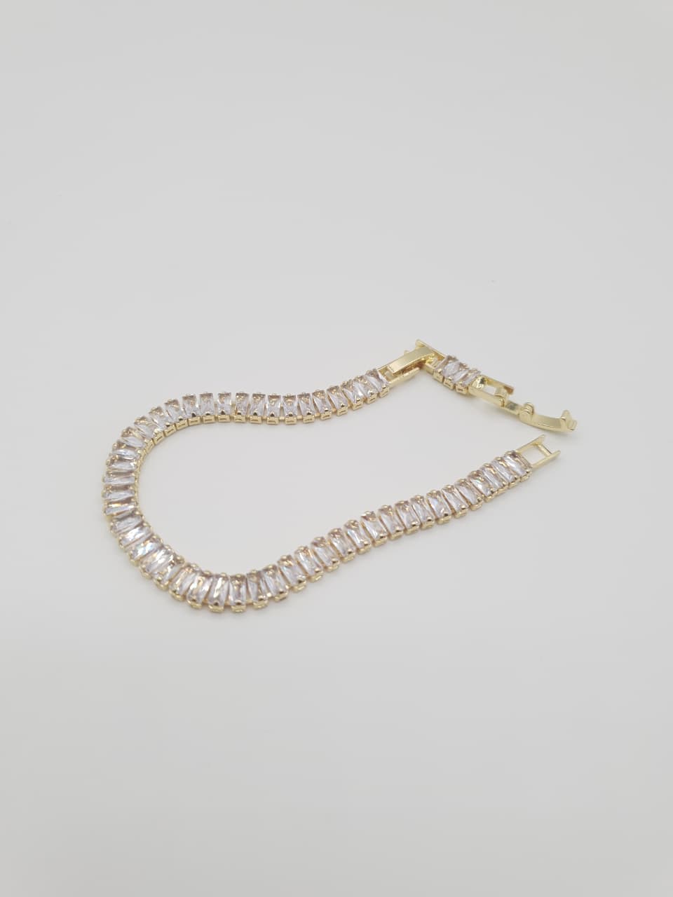 Gold-Tone Baguette Crystal Tennis Bracelet