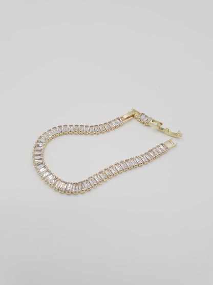 Gold-Tone Baguette Crystal Tennis Bracelet