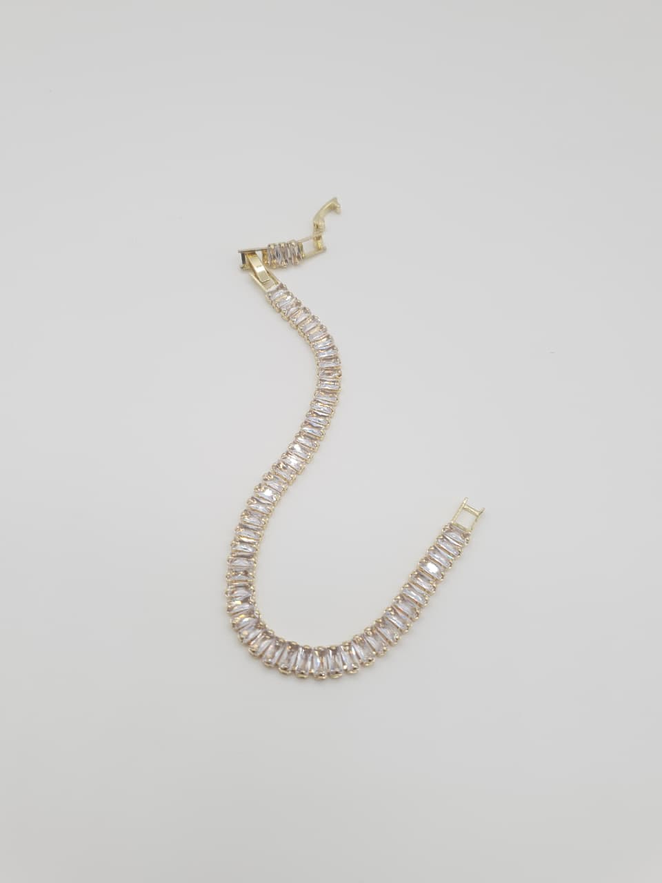 Gold-Tone Baguette Crystal Tennis Bracelet