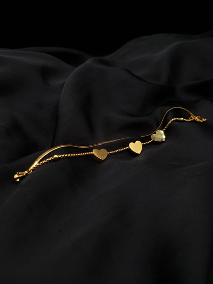 Triple Heart Stainless Steel Bracelet