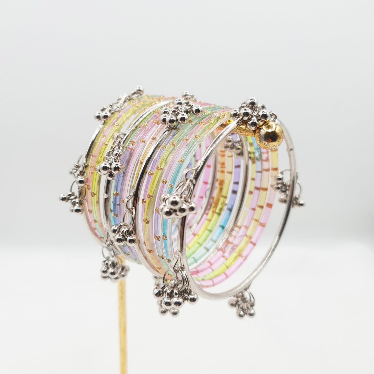 Traditional Raindrop Bangles & Ghungru Kara Set