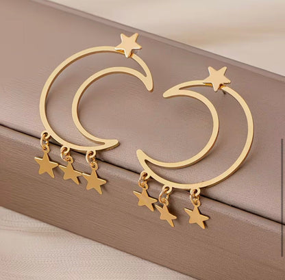 Celestial Star Hoop Earrings