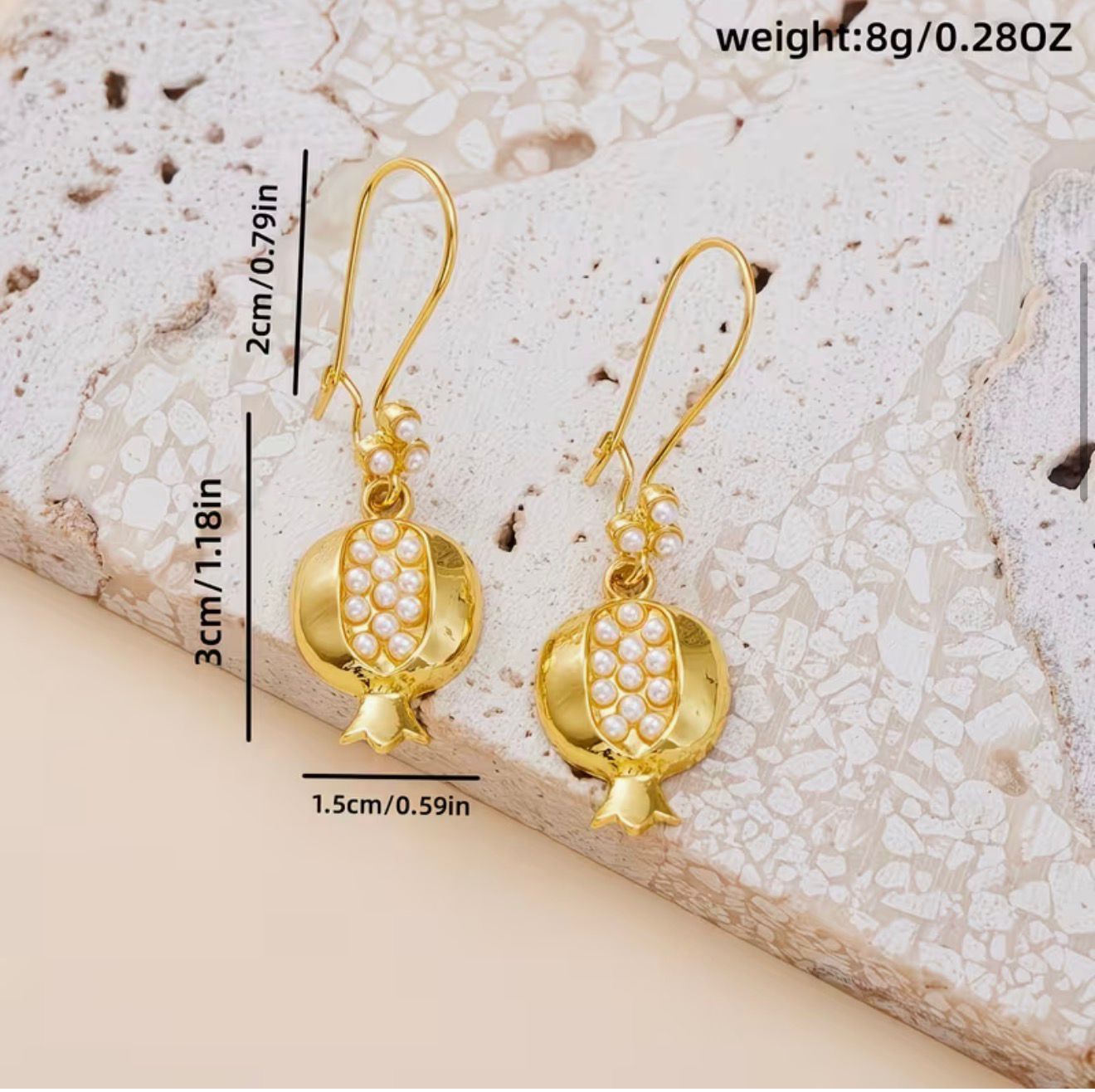 Pomegranate Pearl Drop Earrings
