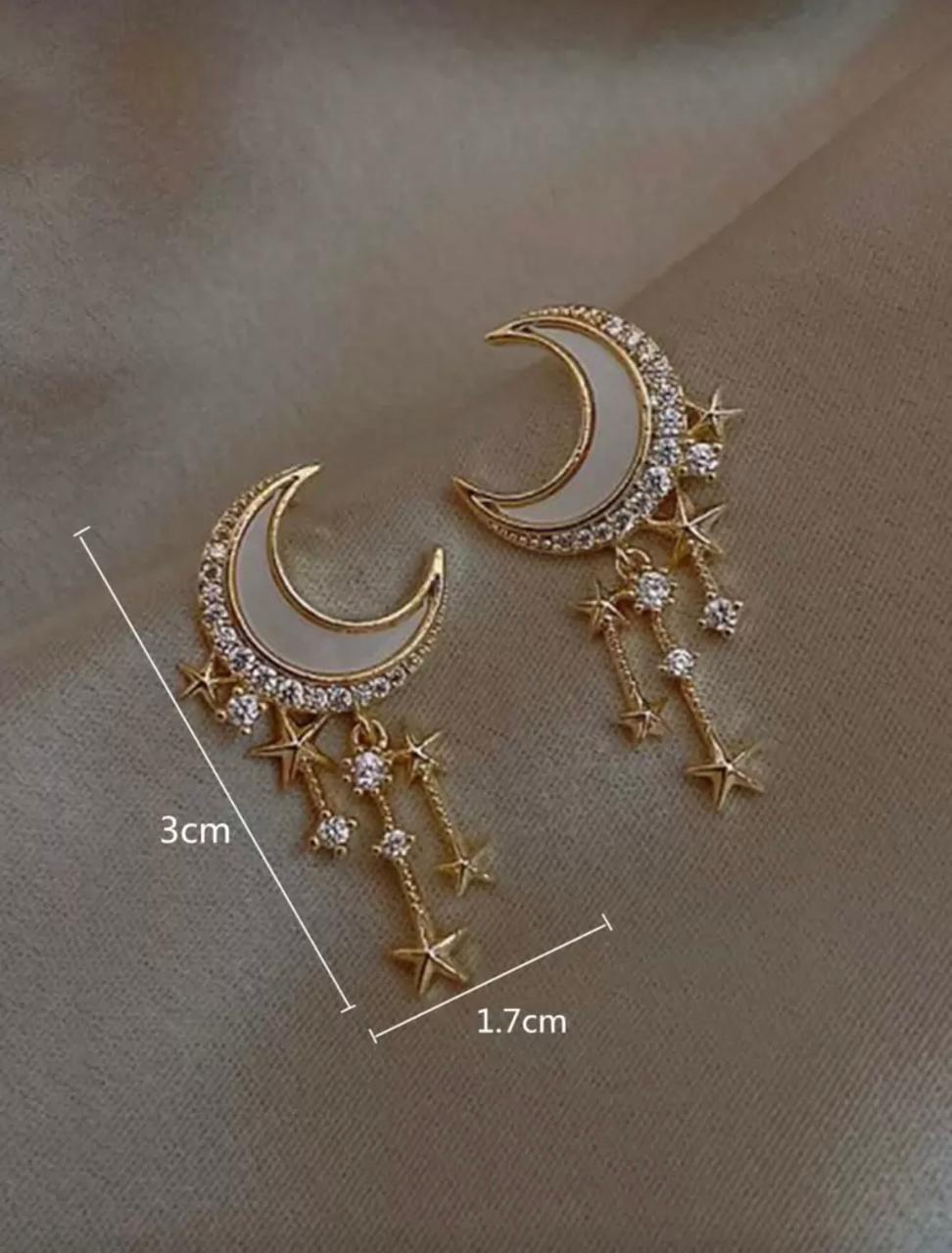 Celestial Moon & Star Drop Earring