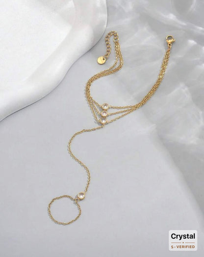 Crystal Charm Hand Chain Bracelet