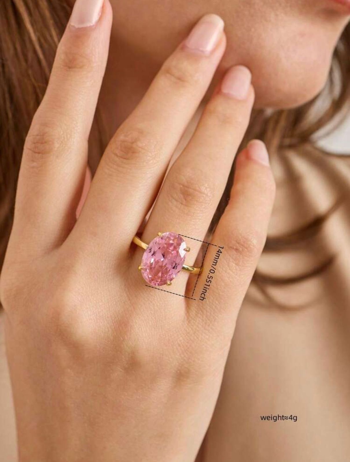 Pink Radiance Oval Cut Ring