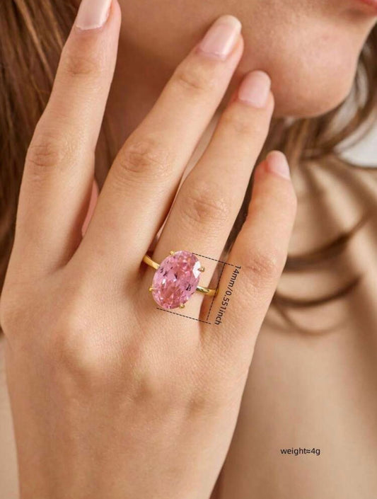 Pink Radiance Oval Cut Ring