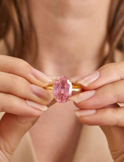 Pink Radiance Oval Cut Ring
