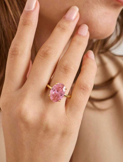 Pink Radiance Oval Cut Ring