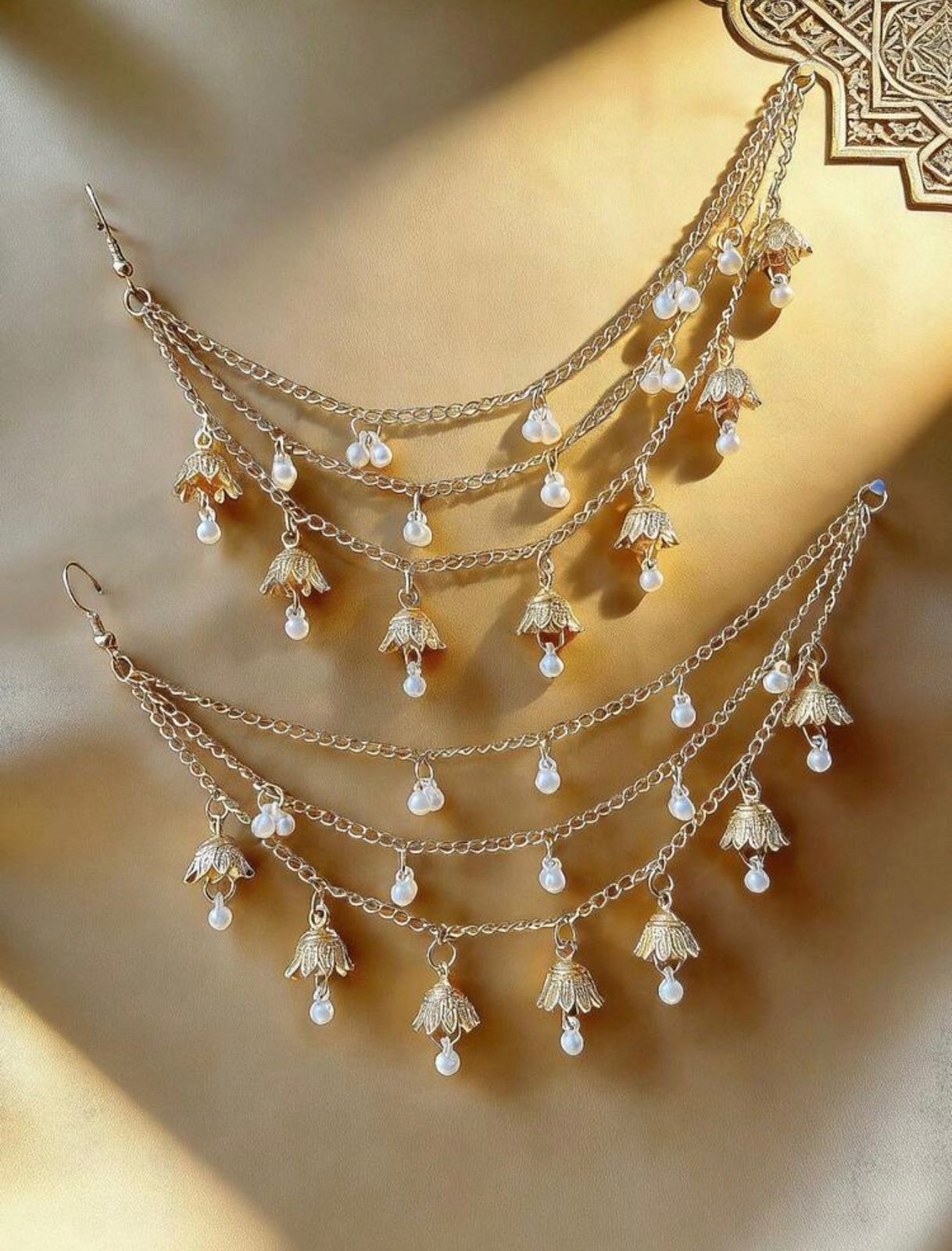 Layered Pearl Drop Chain Sahara&nbsp;