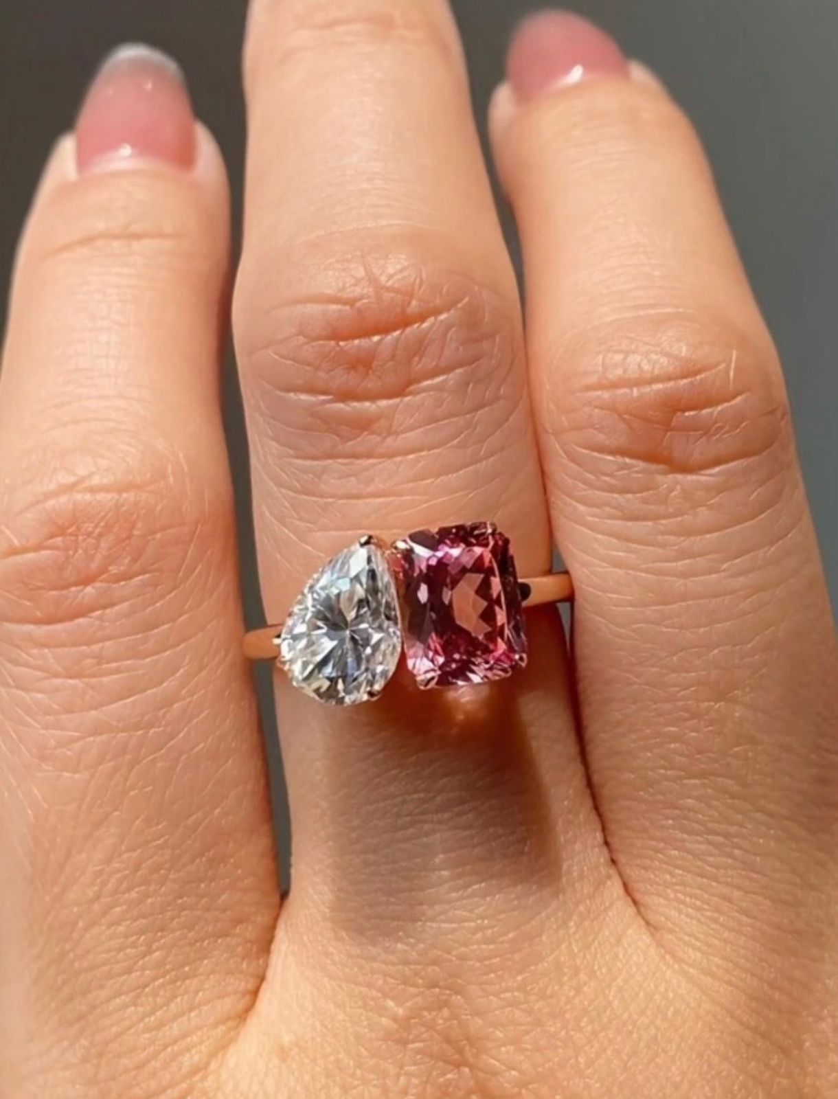 Premium Cubic Zirconia Two-Stone Ring