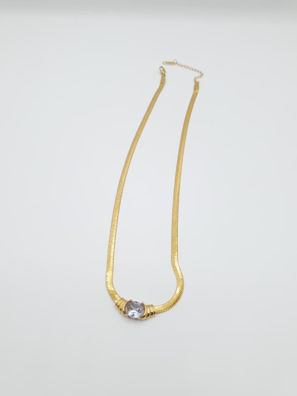Classic Gold Chain with Sparkling Center Stone