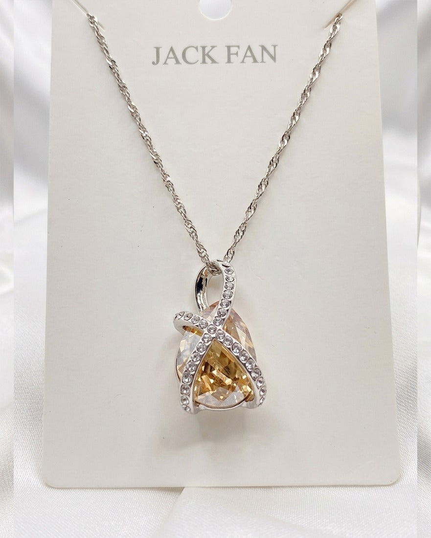 Champagne Zircon Elegance Pendant