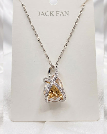 Champagne Zircon Elegance Pendant
