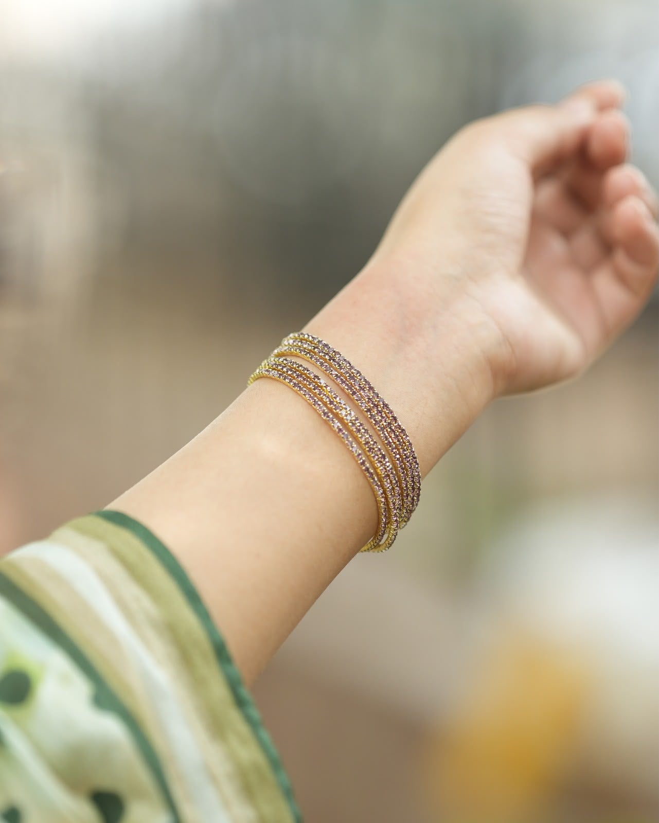 Crystal Wrap Bracelet – Gold Plated Multicolor Rhinestone Bracelet