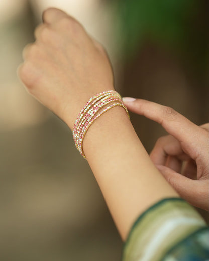 Crystal Wrap Bracelet – Gold Plated Multicolor Rhinestone Bracelet