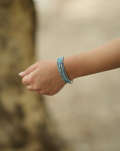 Crystal Wrap Bracelet – Gold Plated Multicolor Rhinestone Bracelet